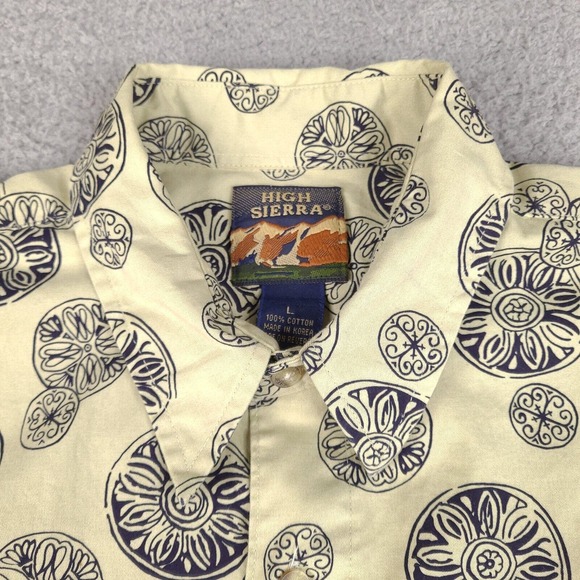 Vintage High Sierra Shirt Men's Large Beige Tan Button Down Long Sleeve - Picture 7 of 14
